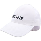 Celine Cotton Gabardine Baseball Cap White