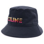 Celine Logo Bucket Hat Print Black