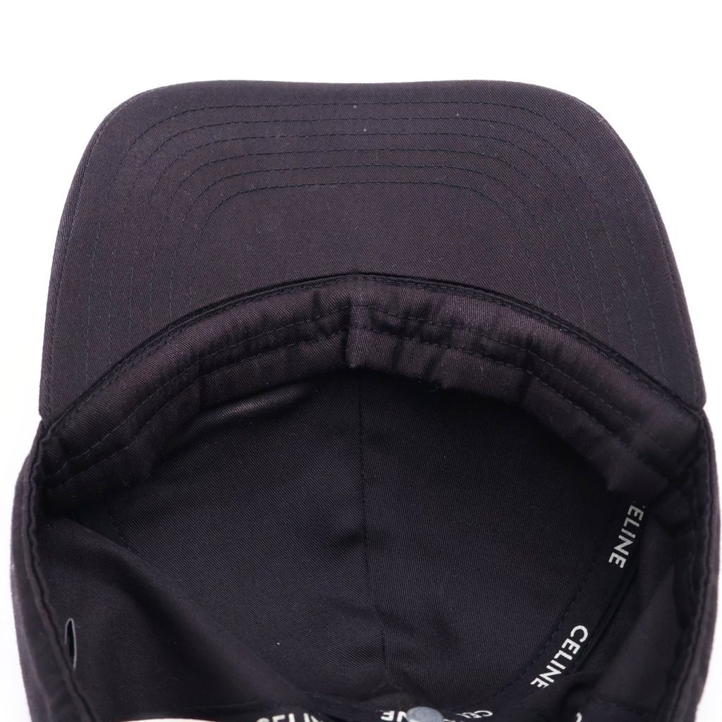 Celine Logo Embroidery Baseball Cap Hat Black — view 5