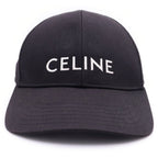 Celine Logo Embroidery Baseball Cap Hat Black — view 4