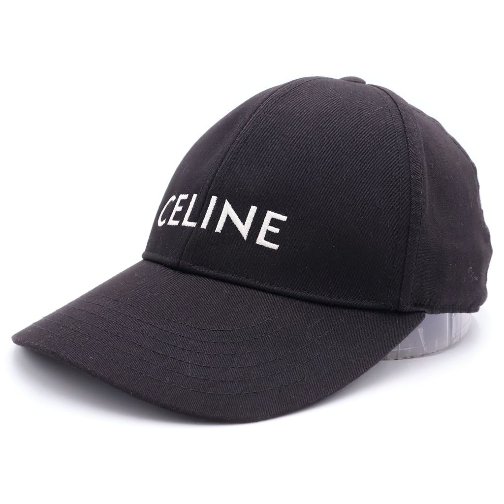 Celine Logo Embroidery Baseball Cap Hat Black