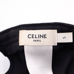 Celine Logo Embroidery Baseball Cap Hat Black — view 6