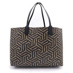 Gucci GG Carre Ido Reversible Tote Leather Shoulder Bag Black Beige — view 2