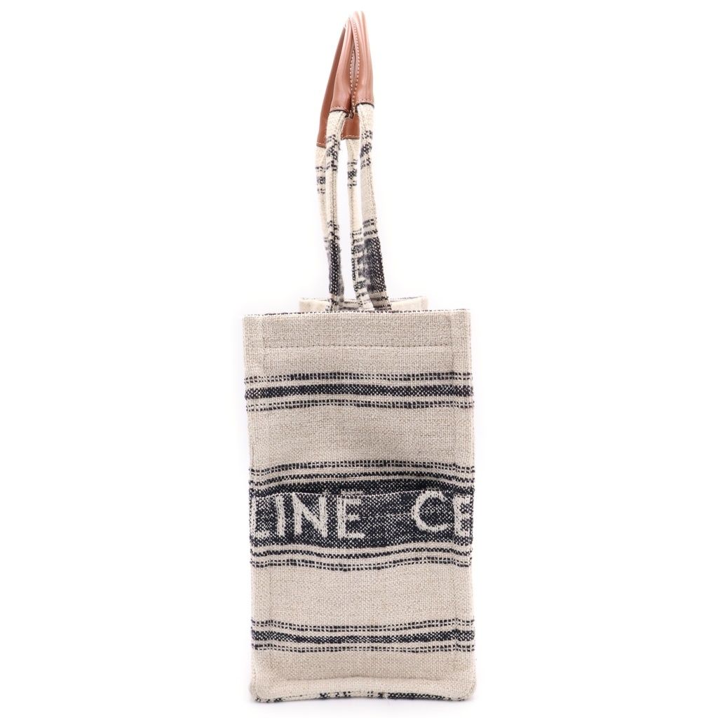 Celine Cabas Thais Large Logo Canvas Tote Beige Navy Ivory — view 3