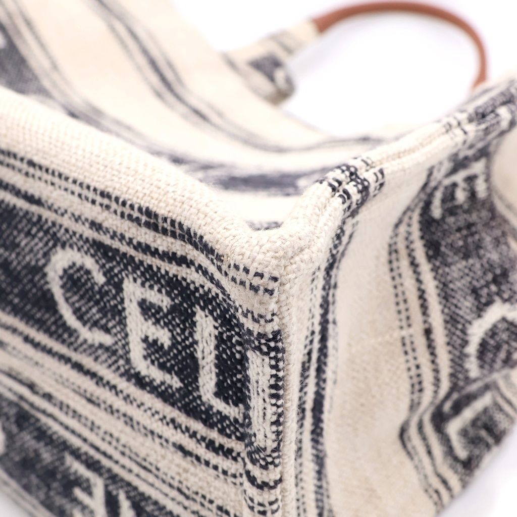 Celine Cabas Thais Large Logo Canvas Tote Beige Navy Ivory — view 5