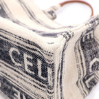 Celine Cabas Thais Large Logo Canvas Tote Beige Navy Ivory — view 5