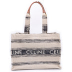 Celine Cabas Thais Large Logo Canvas Tote Beige Navy Ivory — view 2