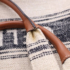 Celine Cabas Thais Large Logo Canvas Tote Beige Navy Ivory — view 7