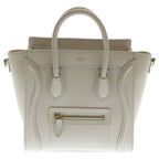 Celine Luggage Nano Leather 2-Way Shoulder Bag Beige