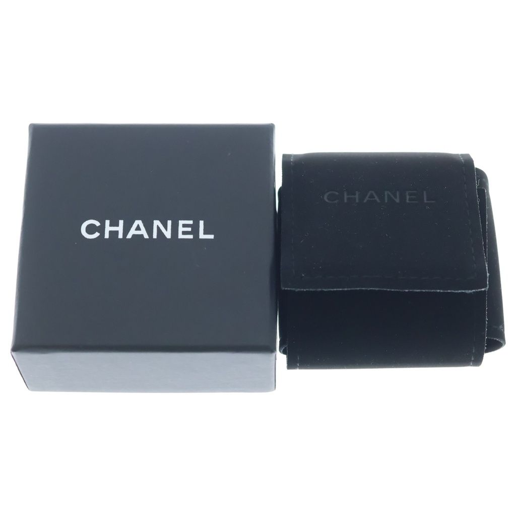 Chanel CC Logo Rhinestone Earrings Gold Black — view 6