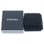 Chanel CC Logo Rhinestone Earrings Gold Black — view 6