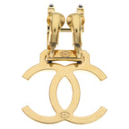 Chanel CC Logo Rhinestone Earrings Gold Black — view 2