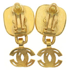 Chanel CC Logo Faux Pearl Vintage Earrings Gold — view 2