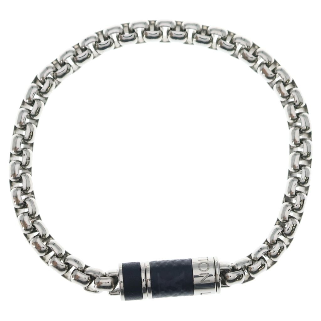 Louis Vuitton Monogram Eclipse Chain Bracelet Silver Black