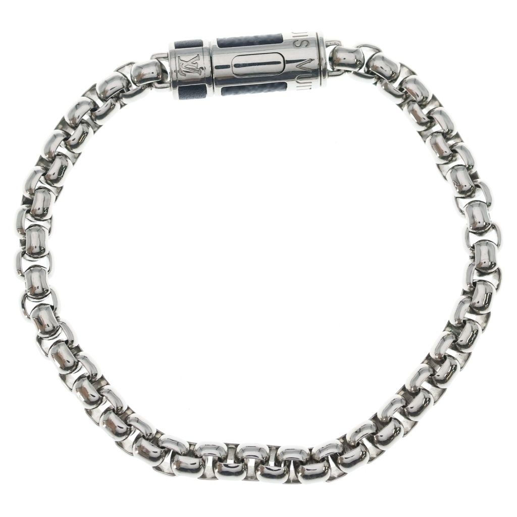 Louis Vuitton Monogram Eclipse Chain Bracelet Silver Black — view 2