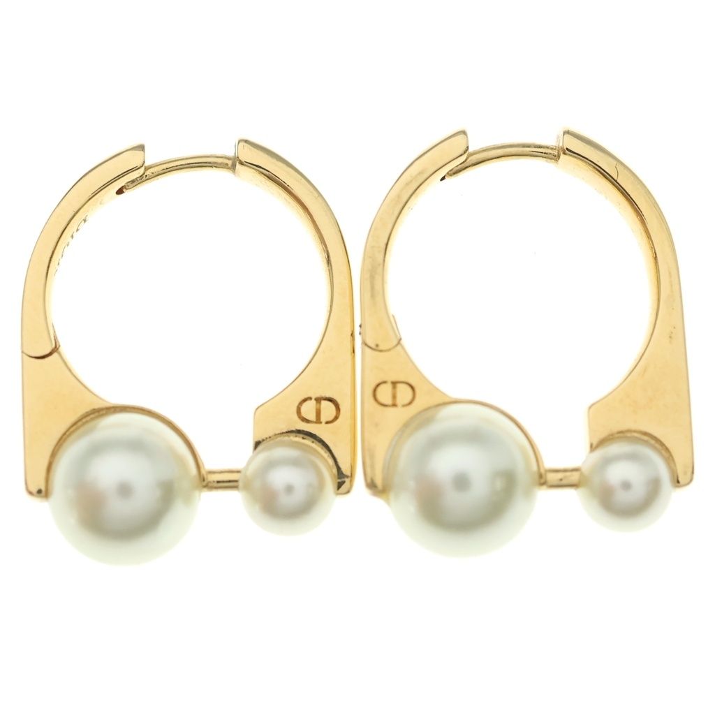 Dior Tribales New Look Faux Pearl Earrings Gold — view 2