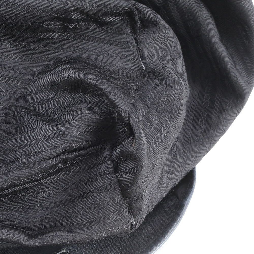 Prada Tessuto Nylon Leather Backpack Shoulder Bag Black — view 8
