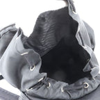 Prada Tessuto Nylon Leather Backpack Shoulder Bag Black — view 7