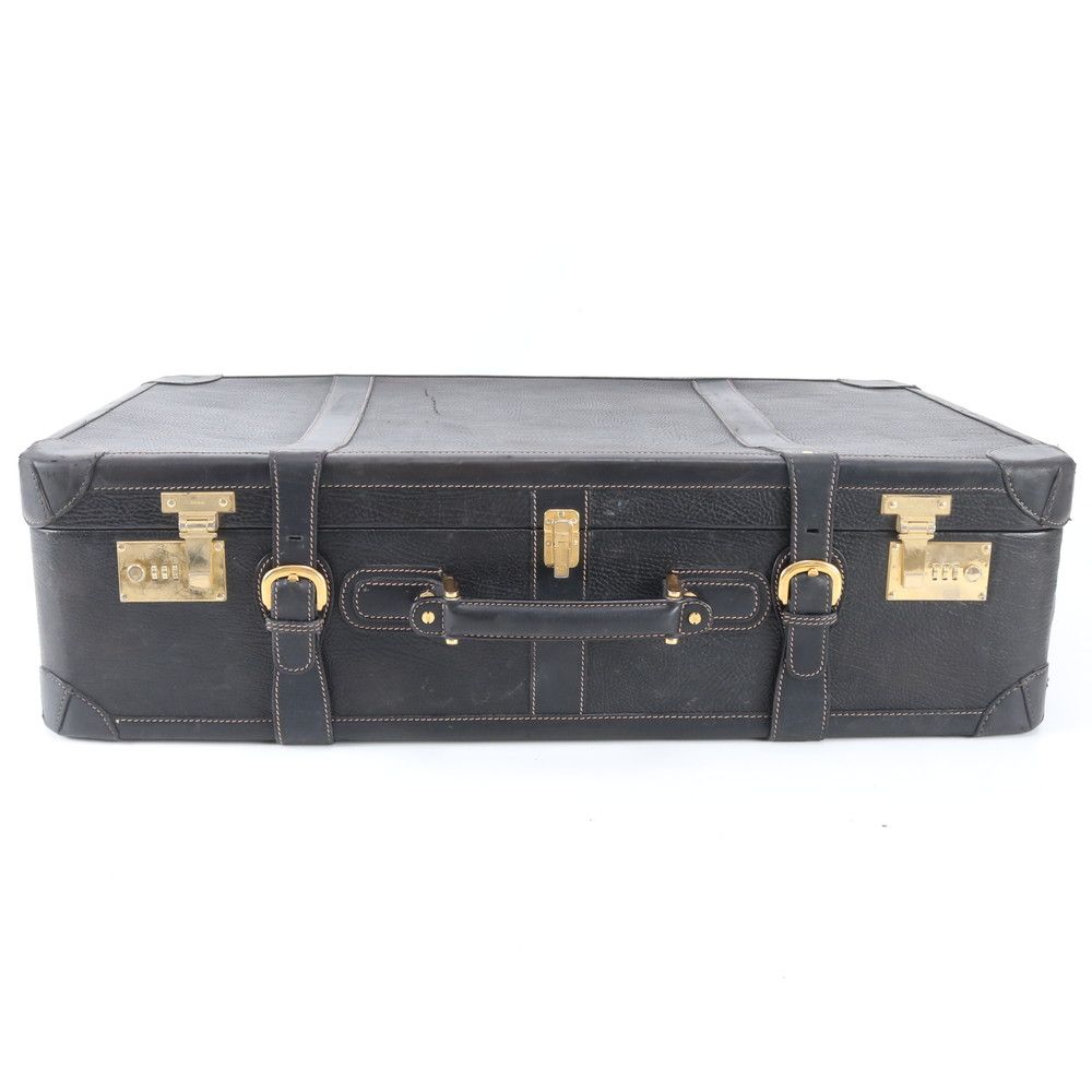 Gucci Vintage Leather Trunk Hardcase Bag Suitcase Black — view 4