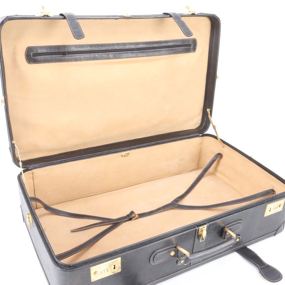 Gucci Vintage Leather Trunk Hardcase Bag Suitcase Black — view 8