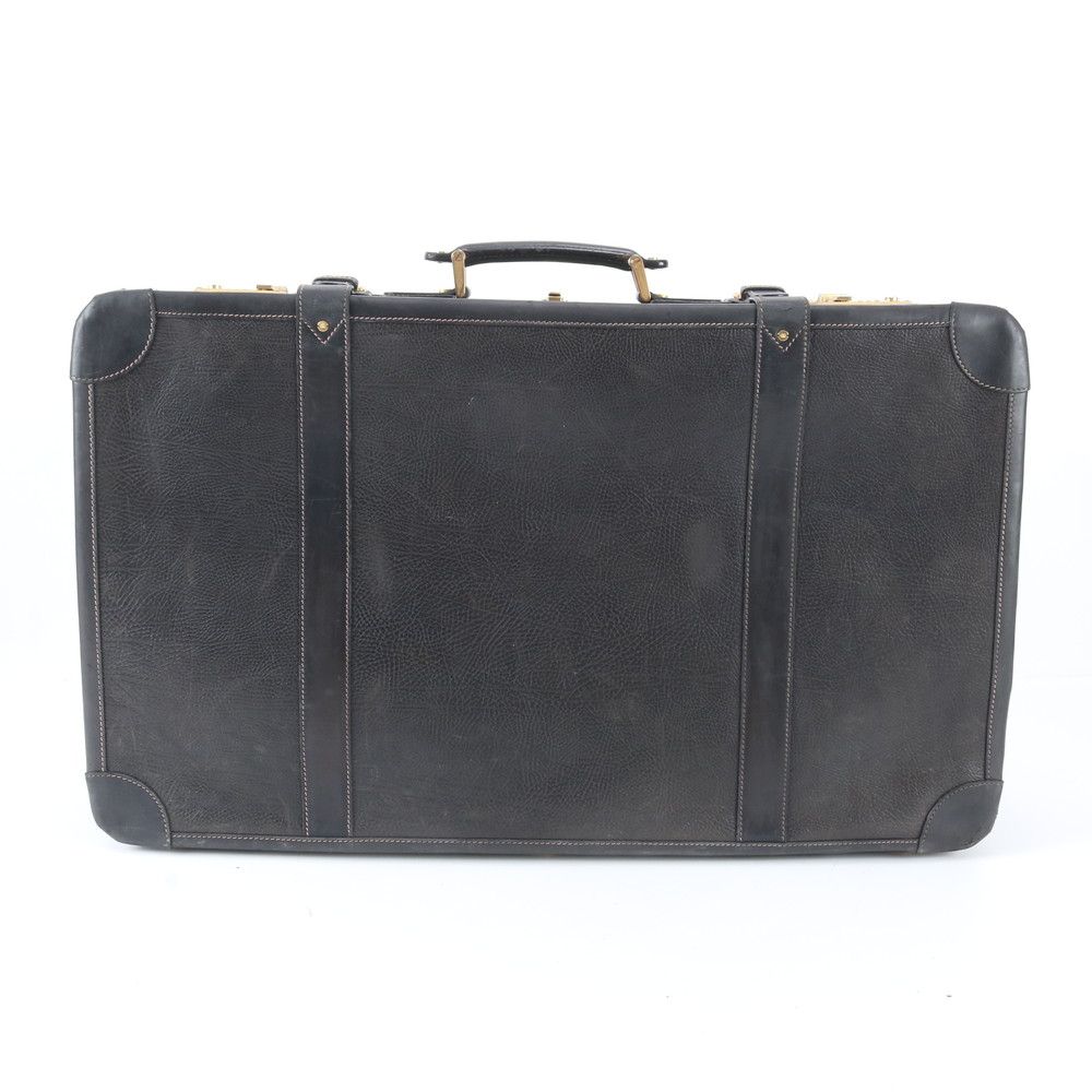 Gucci Vintage Leather Trunk Hardcase Bag Suitcase Black — view 3