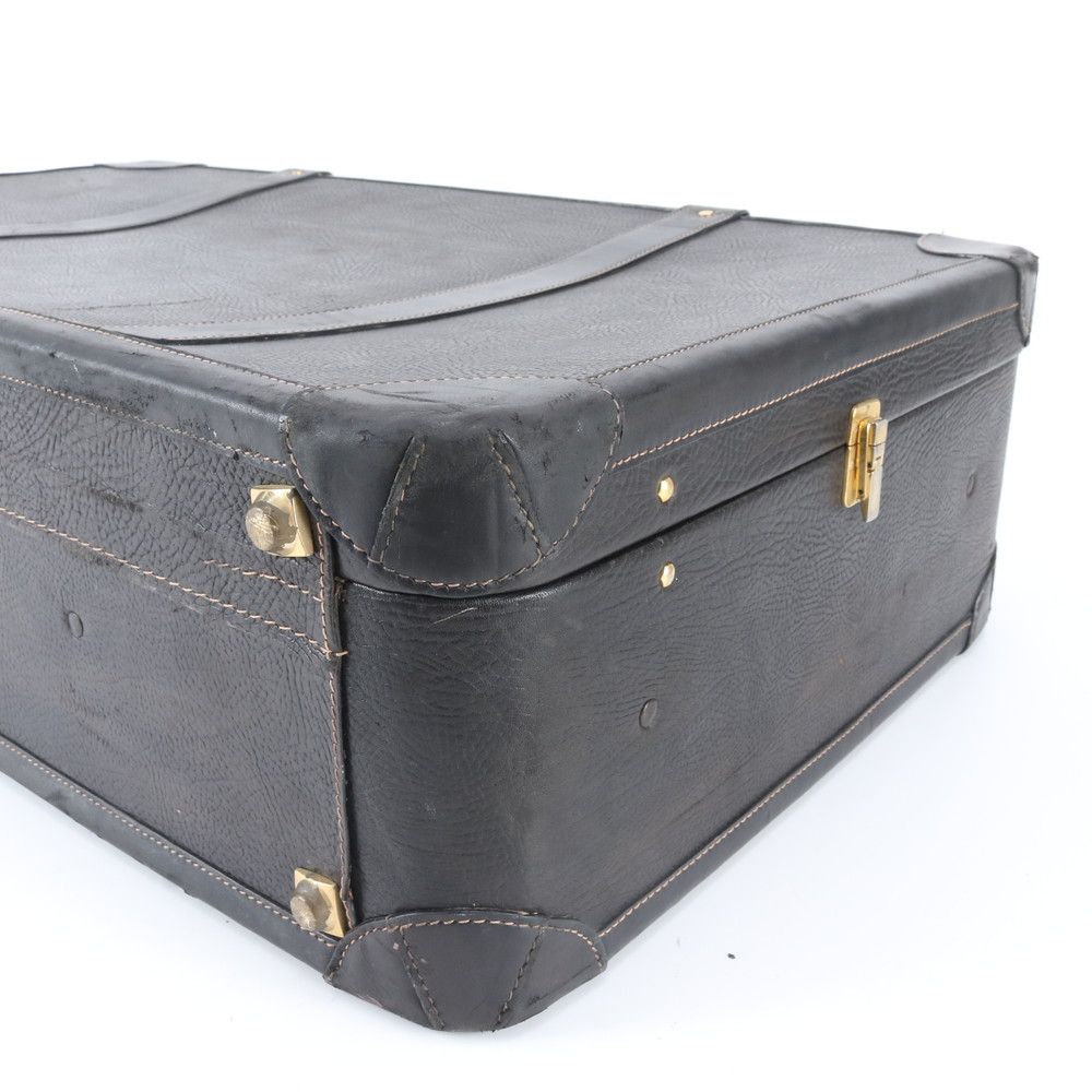 Gucci Vintage Leather Trunk Hardcase Bag Suitcase Black — view 5