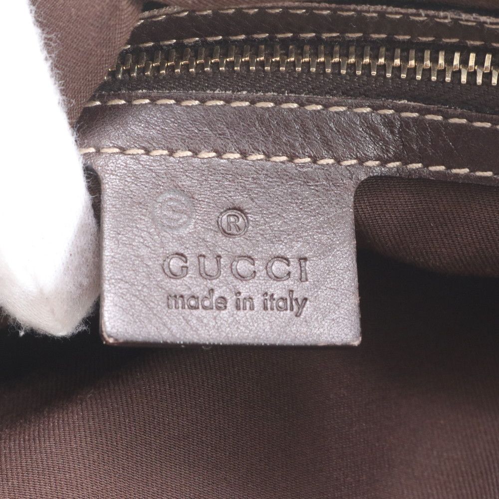 Gucci Bambu Horsebit Pattern Leather Tote Shoulder Hand — view 8