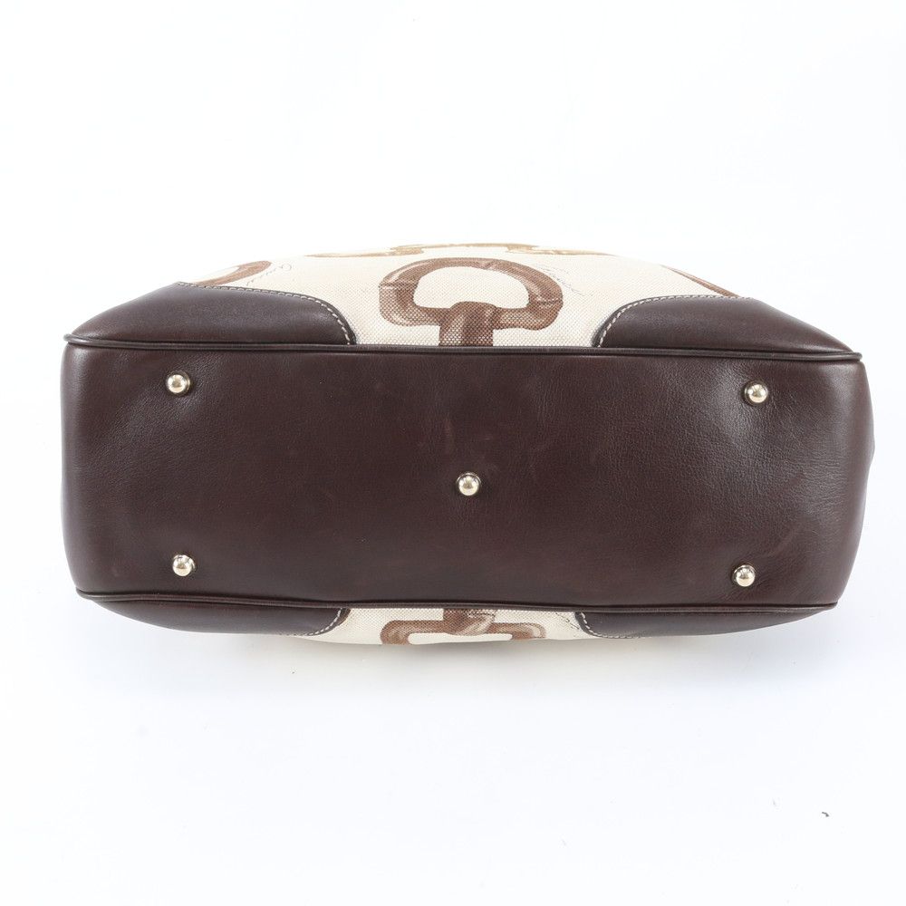 Gucci Bambu Horsebit Pattern Leather Tote Shoulder Hand — view 5