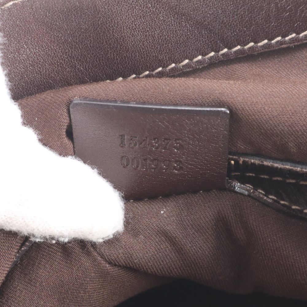 Gucci Bambu Horsebit Pattern Leather Tote Shoulder Hand — view 9