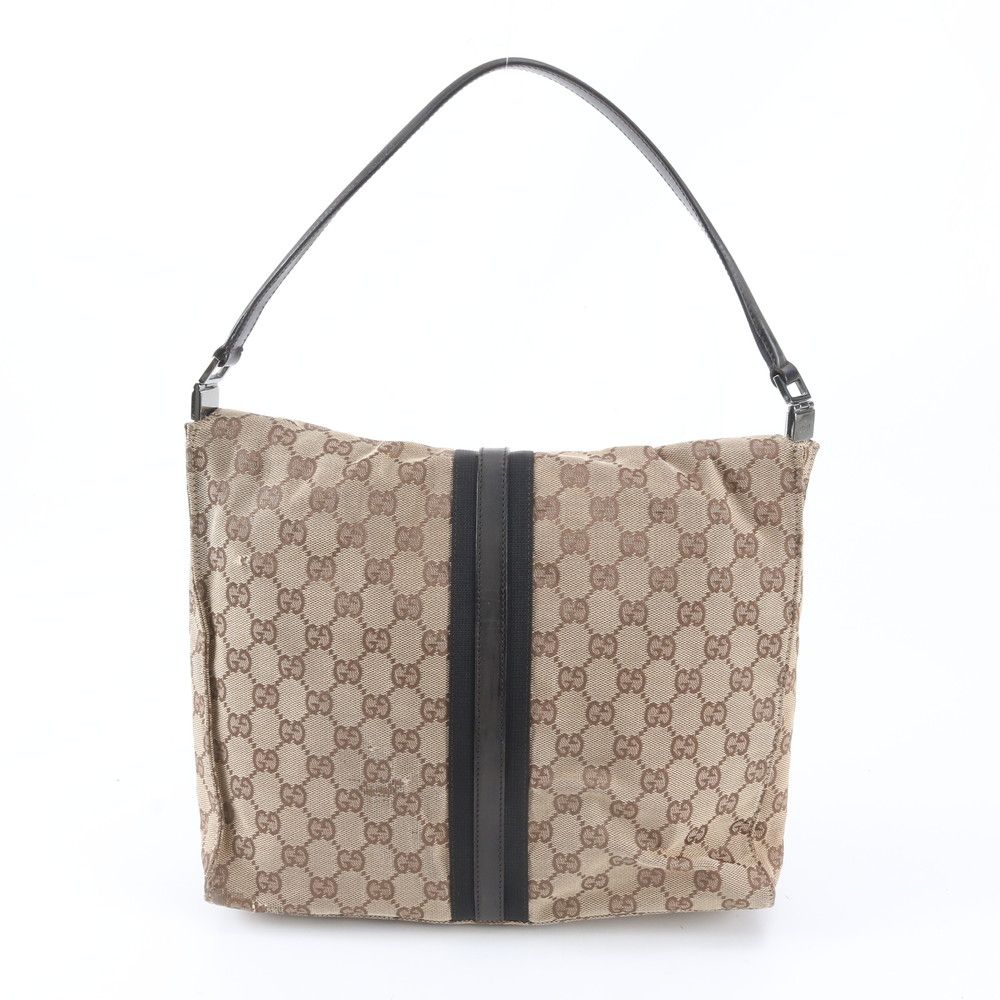 Gucci GG Canvas Jackie 001 Leather Shoulder Bag Tote Hand — view 3
