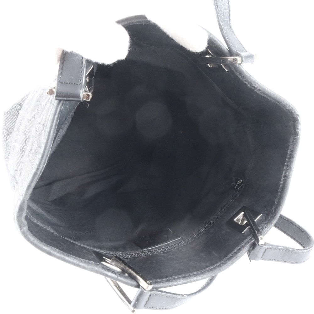 Gucci GG Canvas Leather Tote Shoulder Hand Black — view 7