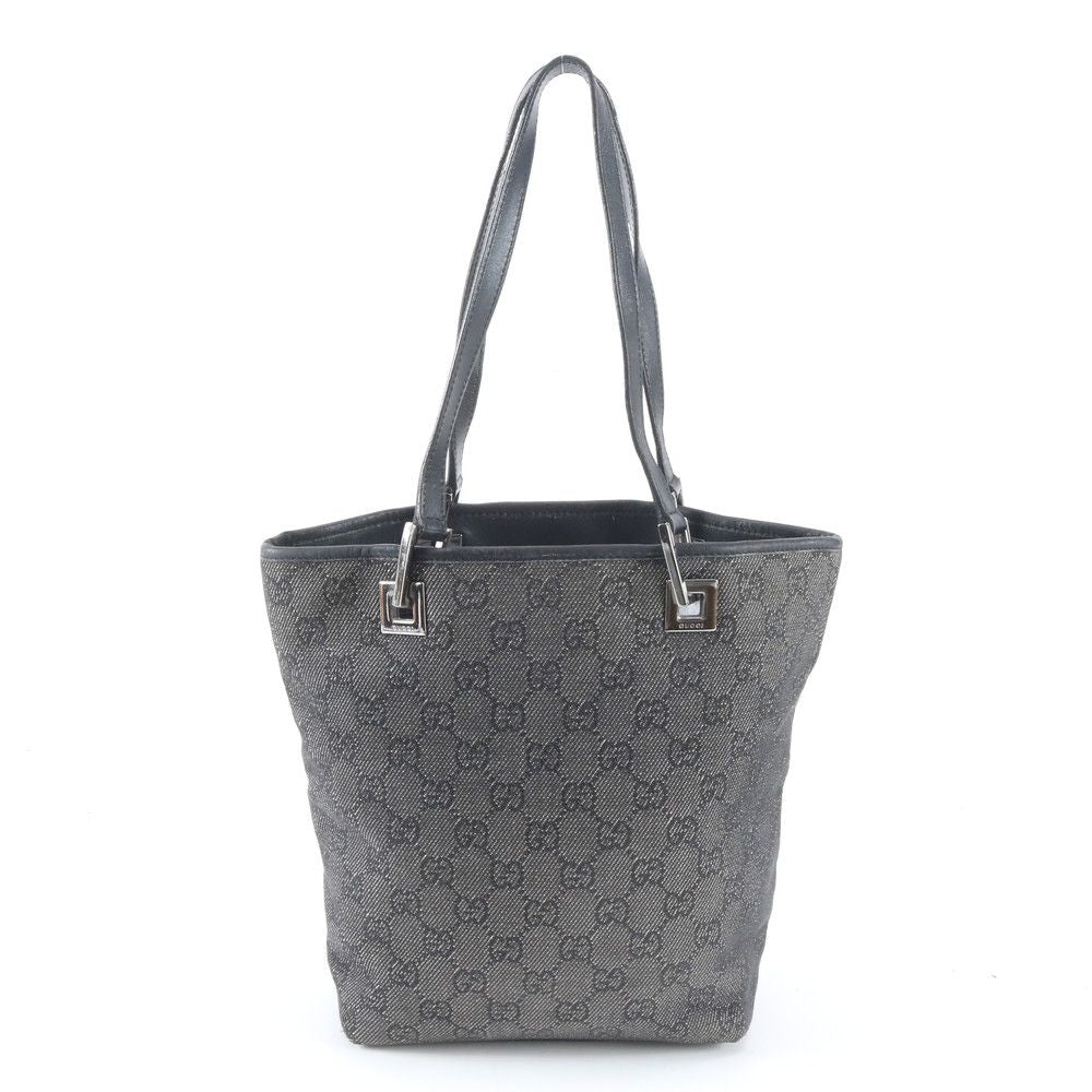 Gucci GG Canvas Leather Tote Shoulder Hand Black — view 3