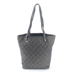 Gucci GG Canvas Leather Tote Shoulder Hand Black — view 3