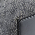 Gucci GG Canvas Leather Tote Shoulder Hand Black — view 9