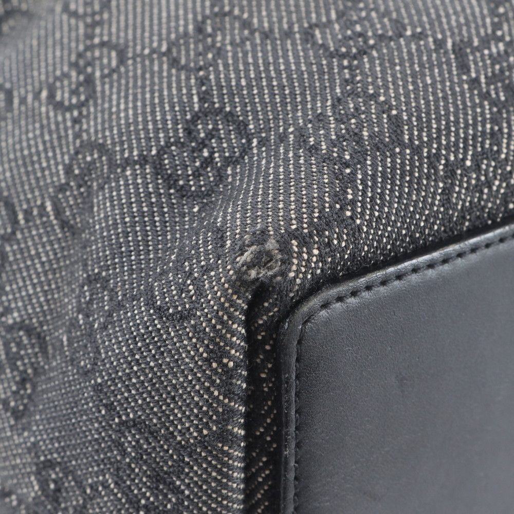 Gucci GG Canvas Leather Tote Shoulder Hand Black — view 9