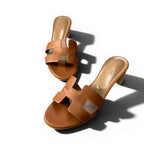 Hermes Oasis Leather Sandals 39 Brown — view 3