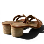 Hermes Oasis Leather Sandals 39 Brown — view 5