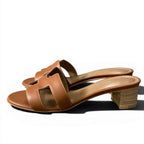 Hermes Oasis Leather Sandals 39 Brown — view 4