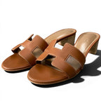 Hermes Oasis Leather Sandals 39 Brown — view 2