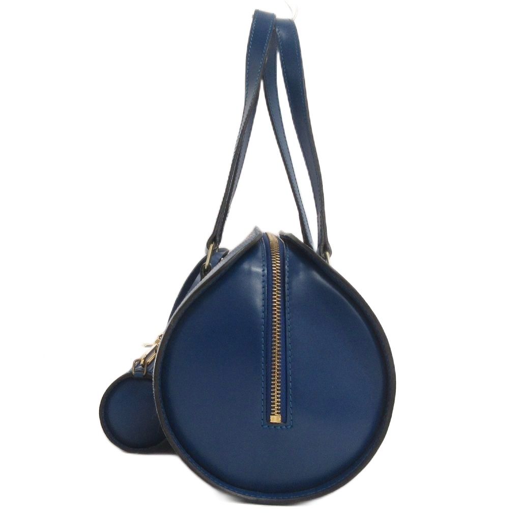 Louis Vuitton Epi Souflo Handbag Tote with Logo Pouch Cylindrical Blue — view 2