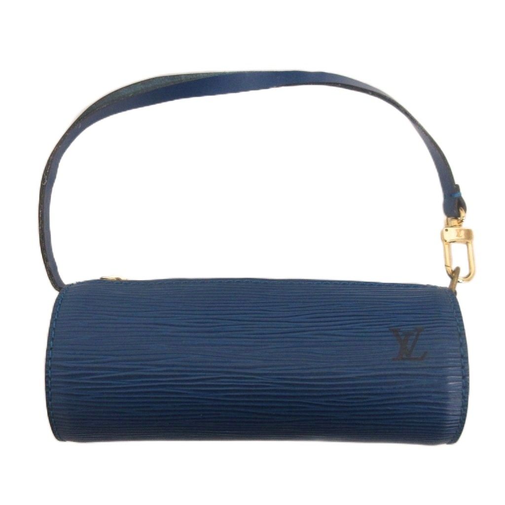 Louis Vuitton Epi Souflo Handbag Tote with Logo Pouch Cylindrical Blue — view 4