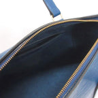 Louis Vuitton Epi Souflo Handbag Tote with Logo Pouch Cylindrical Blue — view 5
