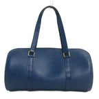 Louis Vuitton Epi Souflo Handbag Tote with Logo Pouch Cylindrical Blue — view 3