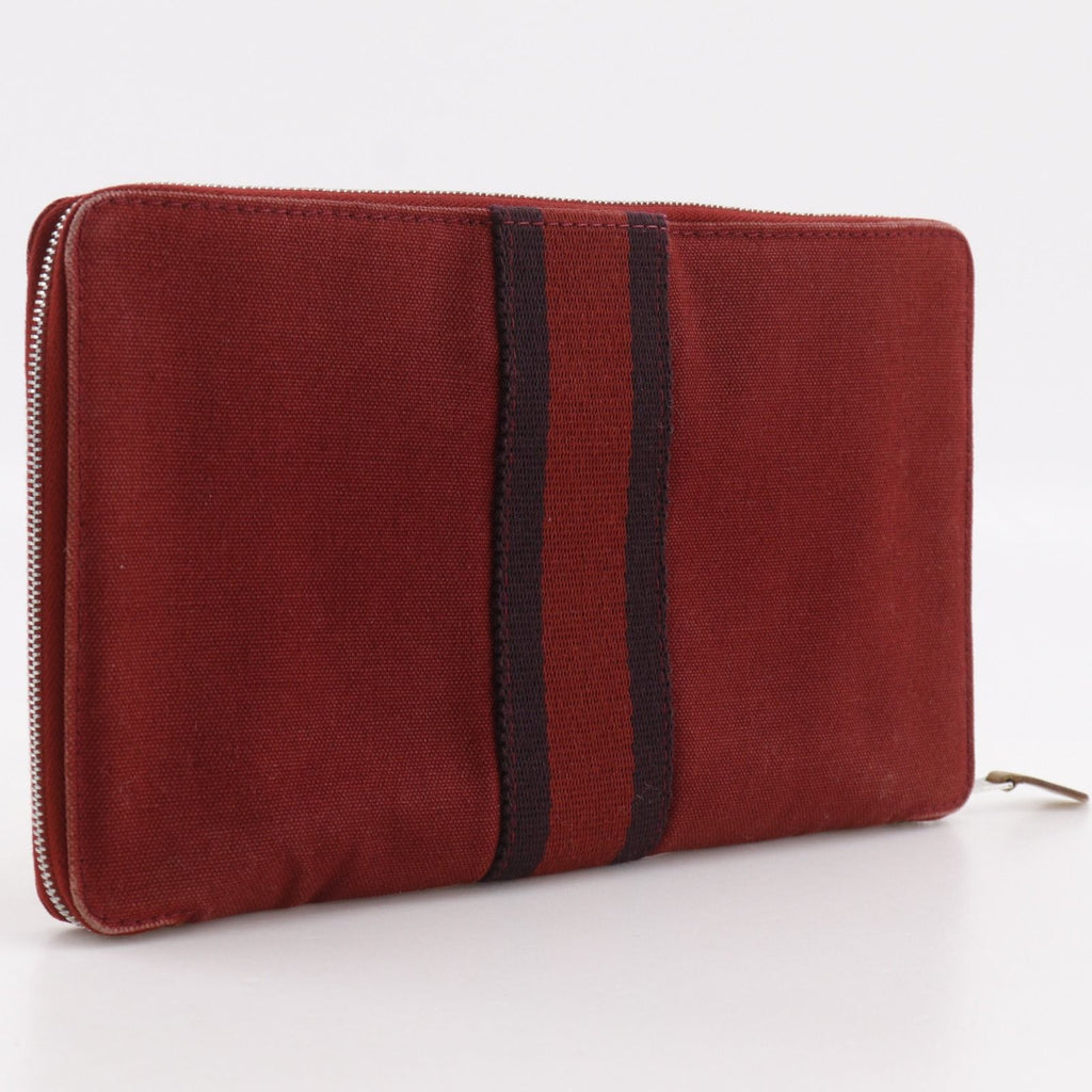 Hermes Fourre Tout Multi Purse GM Canvas Red Wallet — view 3