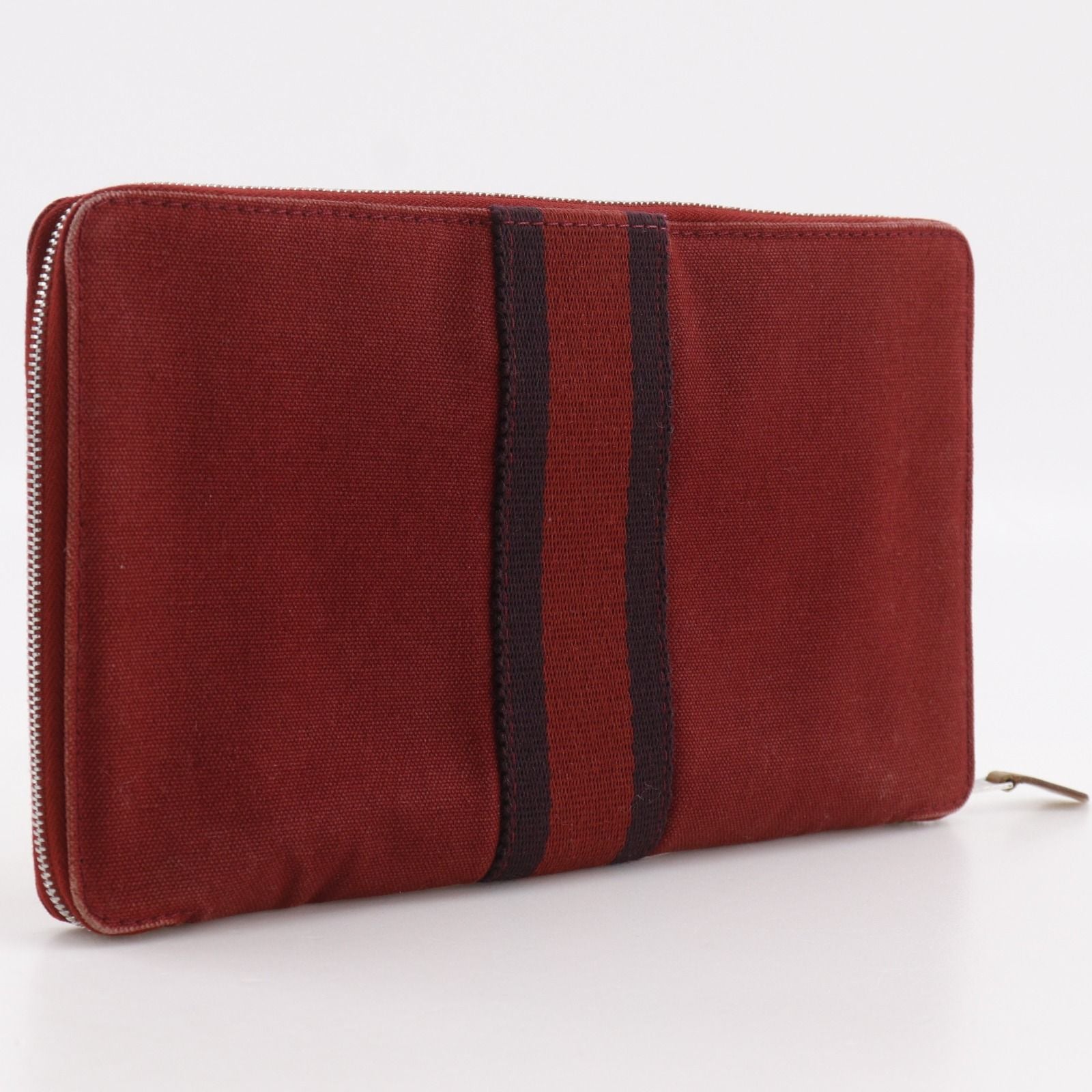 Hermes Fourre Tout Multi Purse GM Canvas Red Wallet — view 3