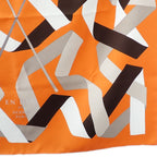 Hermes Carre 90 en Duo Par Ribbon Scarf Silk Orange — view 7