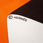Hermes Carre 90 en Duo Par Ribbon Scarf Silk Orange — view 9