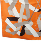 Hermes Carre 90 en Duo Par Ribbon Scarf Silk Orange — view 6