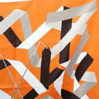 Hermes Carre 90 en Duo Par Ribbon Scarf Silk Orange — view 5