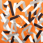 Hermes Carre 90 en Duo Par Ribbon Scarf Silk Orange — view 2
